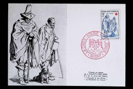 CL, Carte Maximum, Niort, 7 Dec. 1957, La Croix Rouge Et La Poste, Dessin De J. Callot, L'aveugle Et Son Chien - 1950-1959