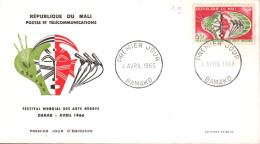 TUNISIE FDC 1966 FESTIVAL ARTS NEGRES - Tunesië (1956-...)
