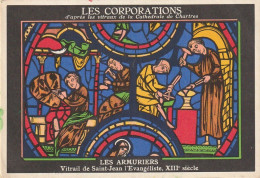 XXX - LES ARMURIERS ( LES CORPORATIONS , VITRAUX CATHEDRALE DE CHARTRES )- CARTE PUBLICITAIRE SOCIETE " SPECIA " - Publicités