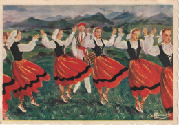 XXX -(64) EN PARCOURANT LE PAYS BASQUE - DANSE DE LA VALLEE DE BAZTAN - ILLUSTRATEUR HOMUALK - 2 SCANS - Homualk