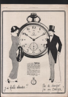 Pub Papier 1913 Montre OMEGA  Montres Horlogerie Dessin Couple élégant Style Art Deco - Publicités