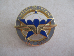 INSIGNE ARMEE DE TERRE . 1 Er REGIMENT DE CHASSEURS PARACHUTISTES-  BATAILLON "LICORNE"-2002- NUMÉROTÉ- NEUF - Hueste