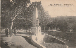 XXX -(34) BEDARIEUX - LA PROMENADE ET LE MONUMENT DES COMBATTANTS DE 1870/71 - TAMPON REGIMENT D' INFANTERIE - 2 SCANS - Bedarieux