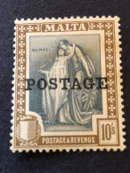 MALTA  SG 156  10s Grey And Brown MH* - Malte (...-1964)