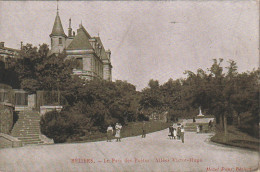 XXX -(34) BEZIERS - LE PARC DES POETES - ALLEES VICTOR HUGO - ANIMATION - TAMPON MILITAIRE- 2 SCANS - Beziers