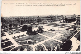 AJTP4-75-0431 - PARIS - Vue Générale Du Louvre,  Jardins Des Tuileries Et L'arc De Triomphe  - Panoramic Views