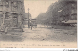 AJTP3-75-0378 - INNONDATION - Hotel Terminus Et Rue Saint-Lazare  - Inondations De 1910