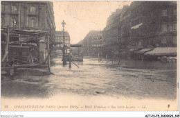 AJTP3-75-0365 - INNONDATION - Hotel Terminus Et Rue Saint-Lazarre  - Inondations De 1910