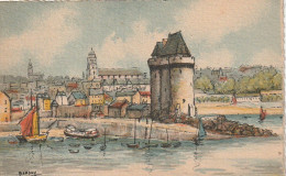 XXX -(35) SAINT SERVAN - LA TOUR SOLIDOR ET LE PORT - ILLUSTRATEUR BARDAY - 2 SCANS - Saint Servan