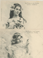 Serie 7 CP Belles Femmes Langage Fleurs Dugas Nantes Pavot Opium Nenuphar Jonquille Oeillet Eglantine Lilas - Frauen