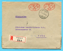 R - Zensurbrief Von Lugano 1941 Nach Köln Mit 2 Freistempel - Lettres & Documents