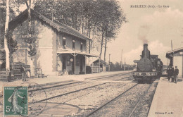 MARLIEUX (Ain) - La Gare Avec Train - Locomotive - Voyagé 1912 (2 Scans) - Non Classificati