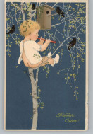 KINDER - Kind Flötet Mit Vögeln Im Baum, Munk Wien # 299, Kl. Randmängel - Kinder-Zeichnungen