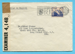 Zensurbrief Von Bern Nach Longs Island City (USA) 1942 - Lettres & Documents