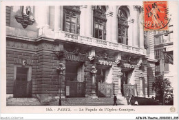AJWP4-0432 - THEATRE - PARIS - LA FACADE DE L'OPERA COMIQUE  - Teatro