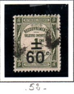 FRANCE ,FRANKREICH , 1926 ,  MI  54,  YT  52, TAXE,  60 C A 1 Fr, PERCEVOIR OBLITERES, GESTEMPELT - 1859-1959 Usados