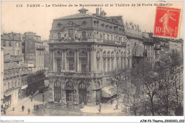 AJWP3-0240 - THEATRE - PARIS - LE THEATRE DE LA RENAISSANCE ET LE THEATRE DE LA PORTE ST-MARTIN  - Théâtre