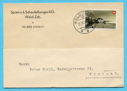 Postkarte Wald 1947 - Absender: Spoerry & Schaufberger AG - Cartas & Documentos