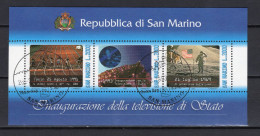 1993 SAN MARINO BF 36 USATO Inaugurazione Della Televisione Di Stato - Blocchi & Foglietti