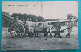 CPA CARTE POSTALE MILITARIA   CANON DE 155 - CAMP DE LA COURTINE - Ausrüstung