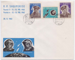 Andriyan Nikolayev & Pavel Popovich Soviet Cosmonaut, Mission Vostok 3/4, Rocket, Space Orbit, Astronaut, Albania FDC - Astronomia