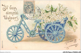 AJRP10-0996 - FLEURS - MYOSOTIS BLEUES ET BLANCHES VELO TRICYCLE - Bloemen