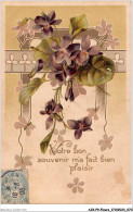 AJRP9-0920 - FLEURS - VIOLETTES - VOTRE BON SOUVENIR M'AFAIT BIEN PLAISIR - Fleurs