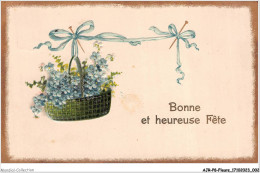 AJRP8-0785 - FLEURS - BONNE ET HEUREUSE FETE - FLEUR BRODEE - Flores