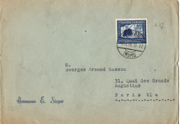 ALLEMAGNE REICH YT PA N°57 OBLITERE SEUL SUR LETTRE POUR LA FRANCE ZEPPELIN - Correo Aéreo & Zeppelin