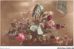 AJRP10-1011 - FLEURS - PANIER DE ROSES ET DE CRYSANTHEMES - Blumen