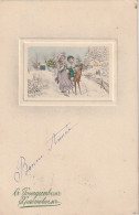 XXX - " BONNE ANNEE " - CARTE  GAUFREE V. K. , VIENNE SERIE N° 5120 - ENFANT SUR BICHE , FORET ENNEIGEE , BOULE DE GUI - Vienne