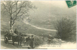 38 Route De VIZILLE à LAFFREY. Attelage Boeufs 1907 - Vizille