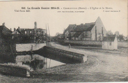 XXX -(51) GUERRE 1915/15 - CHARLEVILLE - L' EGLISE ET LA MAIRIE - 2 SCANS - Other & Unclassified