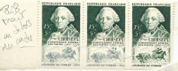 FRANCE N° 828 15F + 5F VERT JOURNEE DU TIMBRE PORTRAIT DE CHOISEUL TRAIT EN DEHORS DU CADRE NEUF SANS CHARNIERE - Unused Stamps