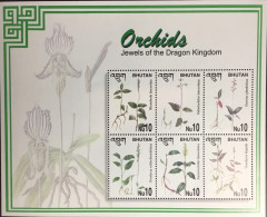 Bhutan 2002 Orchids Flowers Sheetlet MNH - Orchidee