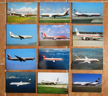 AVIATION . JOLI LOT DE 12 CARTES POSTALES MODERNES EN COULEURS DU BOEING 767 - Colecciones Y Lotes