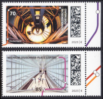 !a! GERMANY 2023 Mi. 3759-3760 MNH SET Of 2 SINGLES W/ Right Margins (b) - Subway-stations: Dortmund / Leipzig - Unused Stamps