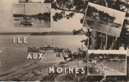 XXX -(56) ILE AUX MOINES - CARTE MULTIVUES : LA PLAGE , LE PORT ET LE BOIS D' AMOUR , LE DEBARCADERE ... - 2 SCANS - Ile Aux Moines