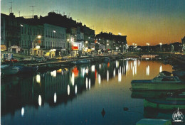 Carte Postale - Sète - Le Canal Et Les Quais La Nuit - Sete (Cette)