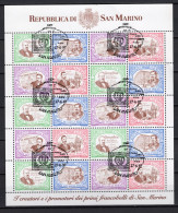 1997 SAN MARINO MINIFOGLIO 1570/1573 USATO 120° Ann. Primo Francobollo Di SM - Blokken & Velletjes