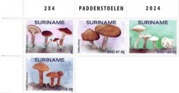 Suriname 2024, Mushrooms, 4val - Champignons