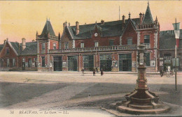 XXX -(60) BEAUVAIS - LA GARE - CARTE COLORISEE - 2 SCANS - Beauvais