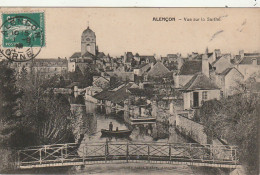 XXX -(61) ALENCON - VUE SUR LA SARTHE - PECHEUR - 2 SCANS - Alencon