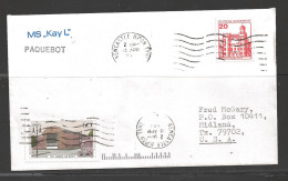 1984 Paquebot Cover,  Germany Stamps Mailed In Newcastle Upon Tyne, UK - Covers & Documents