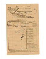 64 ANGLET Imprimé PTT N° 1485 Avec Cachet Manuel Du 28/10/1932 Bordereau Des Valeurs à Recouvrer LAJAUNIE 24 EYMET 1205 - Documenten Van De Post
