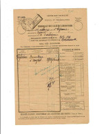 64 ANGLET Imprimé PTT N° 1485 Avec Cachet Manuel Du 28/10/1932 Bordereau Des Valeurs à Recouvrer LAJAUNIE 24 EYMET 1205 - Documenti Della Posta