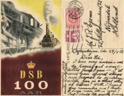 Denmark, 100 Aar DSB, Danish State Railways (1947) Postcard - Dänemark