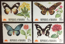 Biafra 1968 Butterflies Flowers MNH - Schmetterlinge