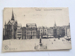 Carte Postale Ancienne. (1908) Tournai Vue Panoramique De La Grand’Place - Tournai