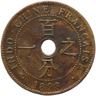 LaZooRo: French Indochina 1 Cent 1898 VF - Indocina Francese